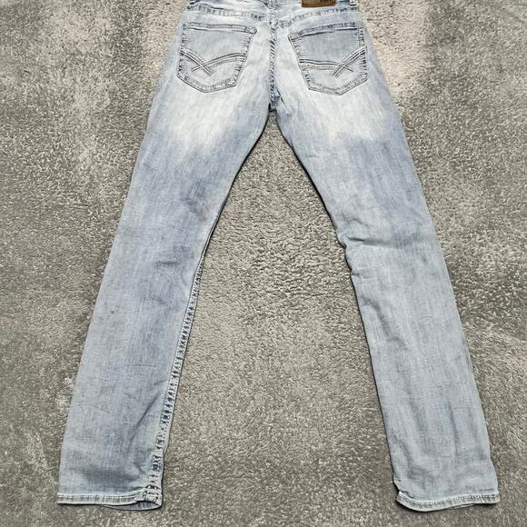 BKE Jeans Mens 28 (28x31) Alec Straight Thick Stitch Western Blue Denim Pant - Picture 5 of 12